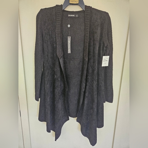 BLANKNYC Denim Faux Suede Drape Front Sweater - Picture 4 of 12